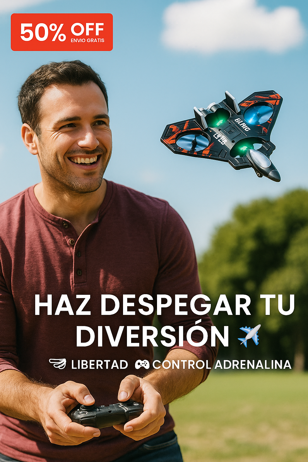 SkyBlazer™ - Avión Dron Acrobático a control remoto