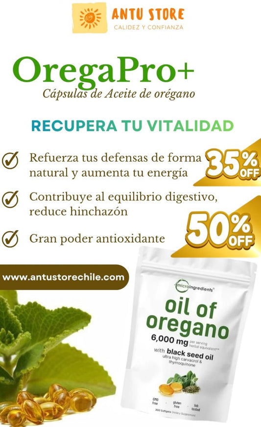OregaPro+™ - 60 Cápsulas de Aceite de Orégano (6000 Mg)